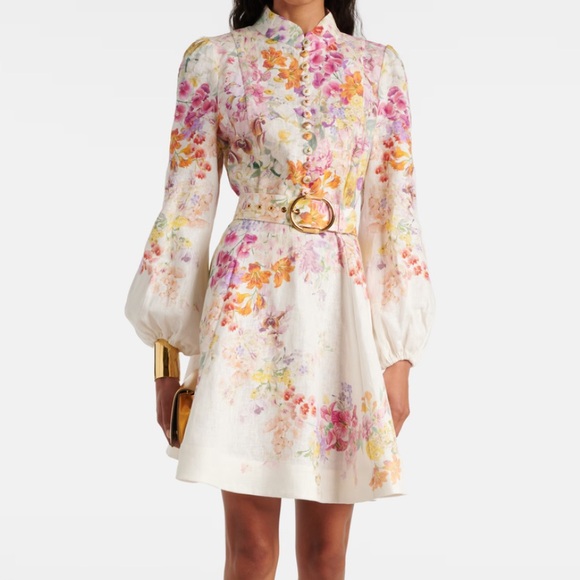 ZIMMERMANN Natura Buttoned Mini Dress, Size 0 ( US Size 4) - Picture 2 of 4